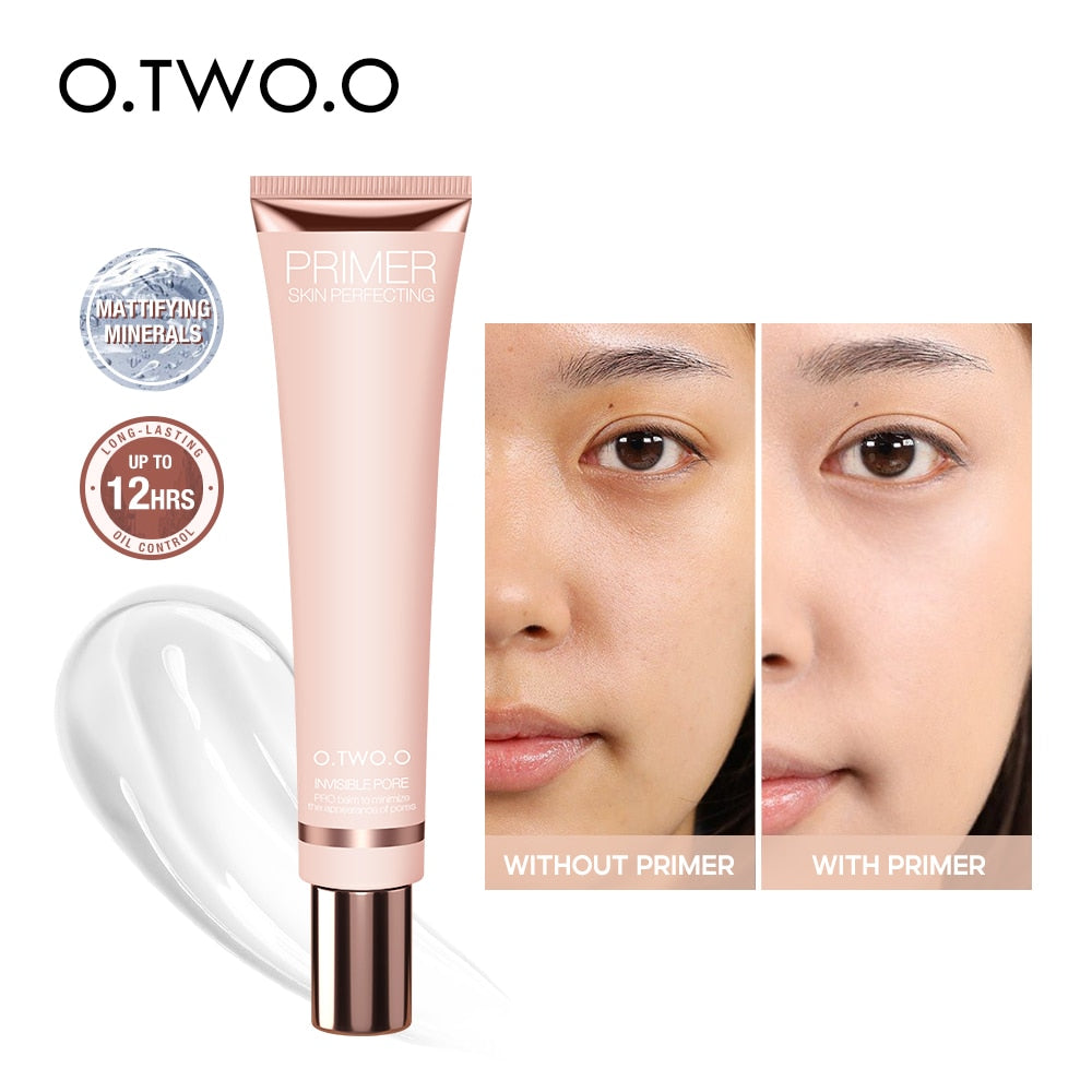 O.TWO.O Makeup Base Face Primer Gel Invisible Pore Light Oil-Free Makeup Finish No Creases Not Cakey Foundation Primer Cosmetic