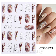 Load image into Gallery viewer, 3D Fall Nail Stickers Gold Leaf Cotton Flowers Transfer Decals Nail Adhesive Sliders Manicure 2022 Autumn Decorations TRSTZ-SJ