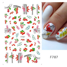 Load image into Gallery viewer, 3D Fall Nail Stickers Gold Leaf Cotton Flowers Transfer Decals Nail Adhesive Sliders Manicure 2022 Autumn Decorations TRSTZ-SJ