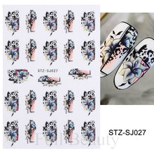 Load image into Gallery viewer, 3D Fall Nail Stickers Gold Leaf Cotton Flowers Transfer Decals Nail Adhesive Sliders Manicure 2022 Autumn Decorations TRSTZ-SJ