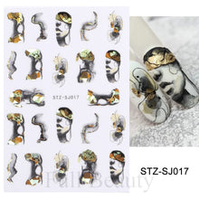 Load image into Gallery viewer, 3D Fall Nail Stickers Gold Leaf Cotton Flowers Transfer Decals Nail Adhesive Sliders Manicure 2022 Autumn Decorations TRSTZ-SJ