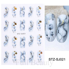 Load image into Gallery viewer, 3D Fall Nail Stickers Gold Leaf Cotton Flowers Transfer Decals Nail Adhesive Sliders Manicure 2022 Autumn Decorations TRSTZ-SJ
