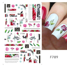 Load image into Gallery viewer, 3D Fall Nail Stickers Gold Leaf Cotton Flowers Transfer Decals Nail Adhesive Sliders Manicure 2022 Autumn Decorations TRSTZ-SJ