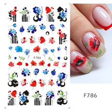 Load image into Gallery viewer, 3D Fall Nail Stickers Gold Leaf Cotton Flowers Transfer Decals Nail Adhesive Sliders Manicure 2022 Autumn Decorations TRSTZ-SJ