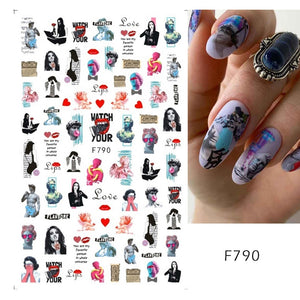 3D Fall Nail Stickers Gold Leaf Cotton Flowers Transfer Decals Nail Adhesive Sliders Manicure 2022 Autumn Decorations TRSTZ-SJ