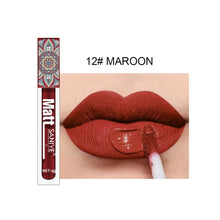 Load image into Gallery viewer, Waterproof Matte Nude Lip Gloss Brown Nude Pigment Dark Red Long Lasting Velvet Liquid Lipstick Women Makeup Lip Glaze 1PCS