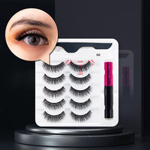 Load image into Gallery viewer, 3/5/7Pairs Magnetic Eyelashes False Lashes Repeated Use Eyelashes Waterproof Liquid Eyeliner With Tweezer Makeup Set