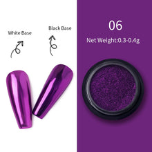 Load image into Gallery viewer, 1Box Nail Mirror Glitter Powder Metallic Colorful Dust Metal Effect Nail Glitter Gold Nail Art UV Gel Polish Chrome Flakes Dust