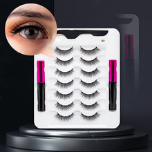 Load image into Gallery viewer, 3/5/7Pairs Magnetic Eyelashes False Lashes Repeated Use Eyelashes Waterproof Liquid Eyeliner With Tweezer Makeup Set
