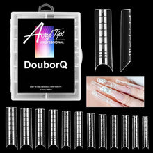 Load image into Gallery viewer, 100 Pcs Poly Nail Gel Quick Building Mold Tips Nail Dual Forms Finger Extension Nail Art UV Builder Easy Find Nail Tools