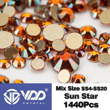 Load image into Gallery viewer, VDD SS4-SS20 Mix Size Clear Crystal Non HotFix Gold FlatBack Rhinestones Decorations DIY Glitter Stones 3D Nail Art Accessories