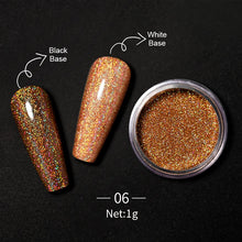 Load image into Gallery viewer, 1Box Nail Mirror Glitter Powder Metallic Colorful Dust Metal Effect Nail Glitter Gold Nail Art UV Gel Polish Chrome Flakes Dust