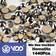 Load image into Gallery viewer, VDD SS4-SS20 Mix Size Clear Crystal Non HotFix Gold FlatBack Rhinestones Decorations DIY Glitter Stones 3D Nail Art Accessories