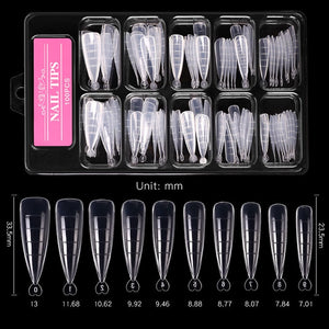 100 Pcs Poly Nail Gel Quick Building Mold Tips Nail Dual Forms Finger Extension Nail Art UV Builder Easy Find Nail Tools