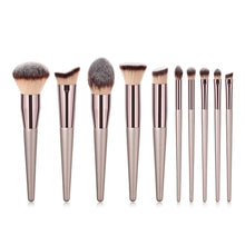 Load image into Gallery viewer, 4/10pcs Champagne makeup brushes set for cosmetic foundation powder blush eyeshadow kabuki blending make up brush beauty tool