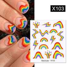 Load image into Gallery viewer, Harunouta Black Lines Flower Leaves Water Decals Stickers Floral Face Marble Pattern Slider For Nails Summer Nail Art Decoration
