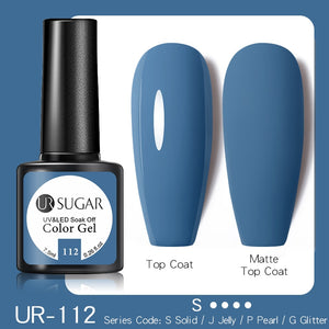 UR SUGAR 7.5ML Dark Blue Matte Top Coat Color UV Nail Gel Polish Semi Permanent Soak Off UV LED Gel Nail Gel Nail Art DIY Design