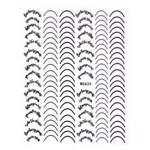 Load image into Gallery viewer, 1pc Gold Silver 3D Nail Stickers Metal Black Geometric Tassel Strip Line Adhesive Transfer Decals Nail Art DIY Design Decoration