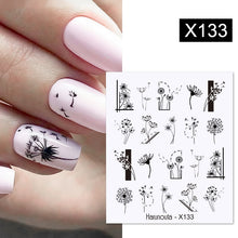 Load image into Gallery viewer, Harunouta 1 Sheet Nail Water Decals Transfer Lavender Spring Flower Leaves Nail Art Stickers Nail Art Manicure DIY