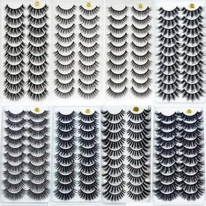 AYRMILLA 5/20Pairs 3D Mink Lashes Natural False Eyelashes Dramatic Thick Fake Eyelash Extension Faux Cils Wholesale Makeup Tools