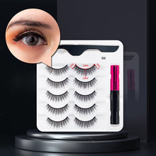 Load image into Gallery viewer, 3/5/7Pairs Magnetic Eyelashes False Lashes Repeated Use Eyelashes Waterproof Liquid Eyeliner With Tweezer Makeup Set