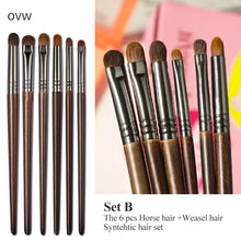 Load image into Gallery viewer, OVW Cosmetic 2/6 pcs Makeup Eye Shadow Brush Set Goat Hair Tool Ultra Soft Make Up Tapered Blender Diffuse Kit Cut Crease Brush