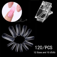 Load image into Gallery viewer, 100 Pcs Poly Nail Gel Quick Building Mold Tips Nail Dual Forms Finger Extension Nail Art UV Builder Easy Find Nail Tools
