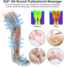 Load image into Gallery viewer, 360° Foot air pressure leg massager promotes blood circulation, body massager, muscle relaxation, lymphatic drainage device 2022