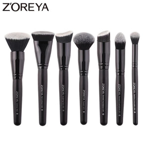 ZOREYA Black Makeup Brushes Set Eye Face Cosmetic Foundation Powder Blush Eyeshadow Kabuki Blending Make up Brush Beauty Tool