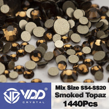Load image into Gallery viewer, VDD SS4-SS20 Mix Size Clear Crystal Non HotFix Gold FlatBack Rhinestones Decorations DIY Glitter Stones 3D Nail Art Accessories