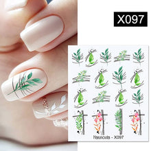 Load image into Gallery viewer, Harunouta 1 Sheet Nail Water Decals Transfer Lavender Spring Flower Leaves Nail Art Stickers Nail Art Manicure DIY