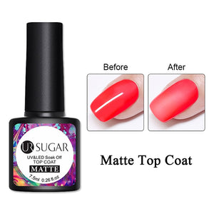 UR SUGAR 7.5ML Dark Blue Matte Top Coat Color UV Nail Gel Polish Semi Permanent Soak Off UV LED Gel Nail Gel Nail Art DIY Design