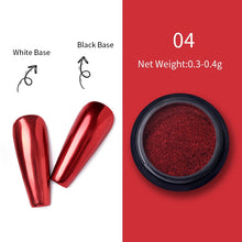 Load image into Gallery viewer, 1Box Nail Mirror Glitter Powder Metallic Colorful Dust Metal Effect Nail Glitter Gold Nail Art UV Gel Polish Chrome Flakes Dust