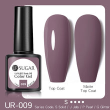 Load image into Gallery viewer, UR SUGAR 7.5ML Dark Blue Matte Top Coat Color UV Nail Gel Polish Semi Permanent Soak Off UV LED Gel Nail Gel Nail Art DIY Design