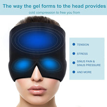 Load image into Gallery viewer, Gel Hot Cold Therapy Headache Migraine Relief Cap For Chemo,Sinus,Neck Wearable Therapy Wrap Stress Pressure Pain Relief Massage