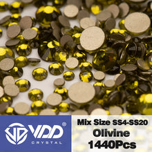 Load image into Gallery viewer, VDD SS4-SS20 Mix Size Clear Crystal Non HotFix Gold FlatBack Rhinestones Decorations DIY Glitter Stones 3D Nail Art Accessories
