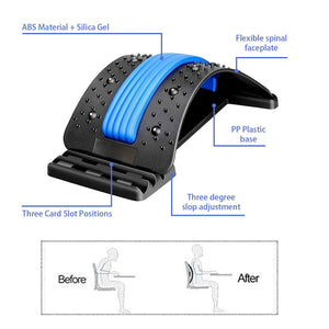 Back Stretcher Magnetotherapy Massage Tools Stretch Fitness Lumbar Support Relaxation Spine Pain Relief
