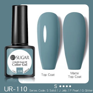 UR SUGAR 7.5ML Dark Blue Matte Top Coat Color UV Nail Gel Polish Semi Permanent Soak Off UV LED Gel Nail Gel Nail Art DIY Design
