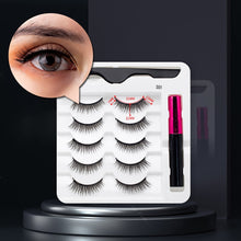 Load image into Gallery viewer, 3/5/7Pairs Magnetic Eyelashes False Lashes Repeated Use Eyelashes Waterproof Liquid Eyeliner With Tweezer Makeup Set