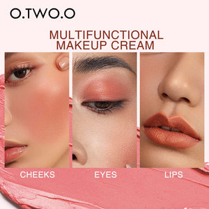 O.TWO.O Multifunctional Makeup Palette 3 IN 1 Lipstick Blush For Face Eyeshadow Lightweight Matte Lip Tint Natural Face Blush