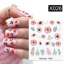 Load image into Gallery viewer, Harunouta 1 Sheet Nail Water Decals Transfer Lavender Spring Flower Leaves Nail Art Stickers Nail Art Manicure DIY