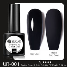 Load image into Gallery viewer, UR SUGAR 7.5ML Dark Blue Matte Top Coat Color UV Nail Gel Polish Semi Permanent Soak Off UV LED Gel Nail Gel Nail Art DIY Design