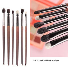 Load image into Gallery viewer, OVW Cosmetic 2/6 pcs Makeup Eye Shadow Brush Set Goat Hair Tool Ultra Soft Make Up Tapered Blender Diffuse Kit Cut Crease Brush