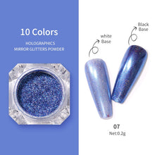 Load image into Gallery viewer, 1Box Nail Mirror Glitter Powder Metallic Colorful Dust Metal Effect Nail Glitter Gold Nail Art UV Gel Polish Chrome Flakes Dust