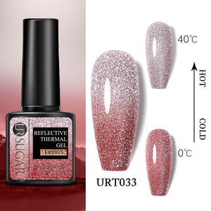 UR SUGAR 7.5ml Thermal Ultra-thin Glitter Gel Soak Off UV Gel Color-chaging Snowflake Temperature Color Change Nail Art Varnish