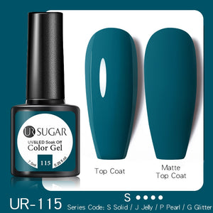 UR SUGAR 7.5ML Dark Blue Matte Top Coat Color UV Nail Gel Polish Semi Permanent Soak Off UV LED Gel Nail Gel Nail Art DIY Design