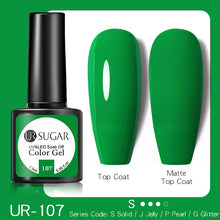 Load image into Gallery viewer, UR SUGAR 7.5ML Dark Blue Matte Top Coat Color UV Nail Gel Polish Semi Permanent Soak Off UV LED Gel Nail Gel Nail Art DIY Design