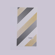 Load image into Gallery viewer, 1pc Gold Silver 3D Nail Stickers Metal Black Geometric Tassel Strip Line Adhesive Transfer Decals Nail Art DIY Design Decoration