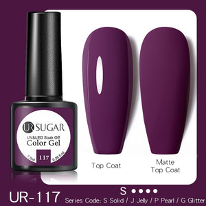 UR SUGAR 7.5ML Dark Blue Matte Top Coat Color UV Nail Gel Polish Semi Permanent Soak Off UV LED Gel Nail Gel Nail Art DIY Design