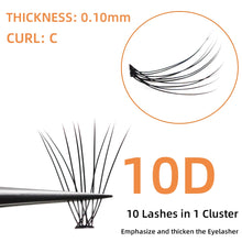 Load image into Gallery viewer, 1box/60 Bundles,10D 0.1/0.07mm Thickness Individual Eyelash Extensions eyelashes Cluster Lashes, Natural False Eyelashes Bundles